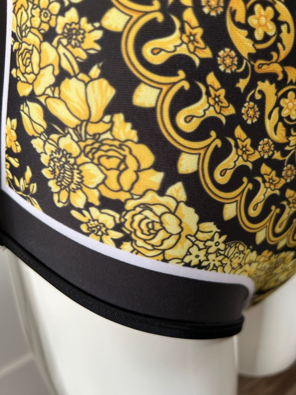 Luxe Black & Gold Baroque Swim Set One Piece + Sarong NEW Resort Glam - Picture 15 of 15